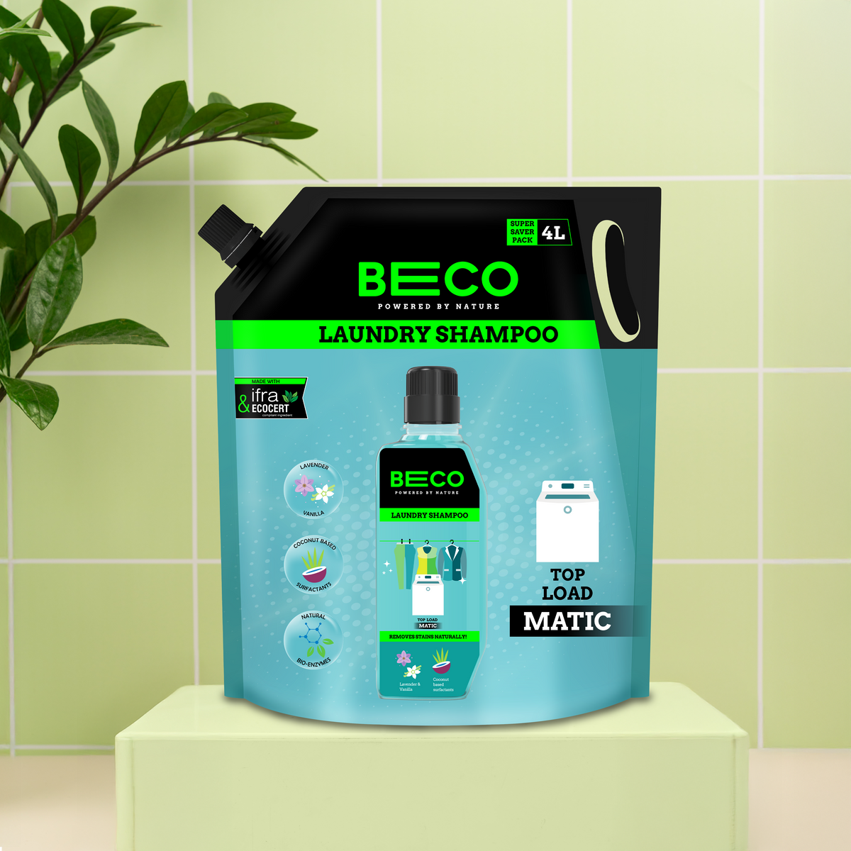 Beco Laundry Cleaner Liquid Shampoo Top Load 4 Ltr Refill