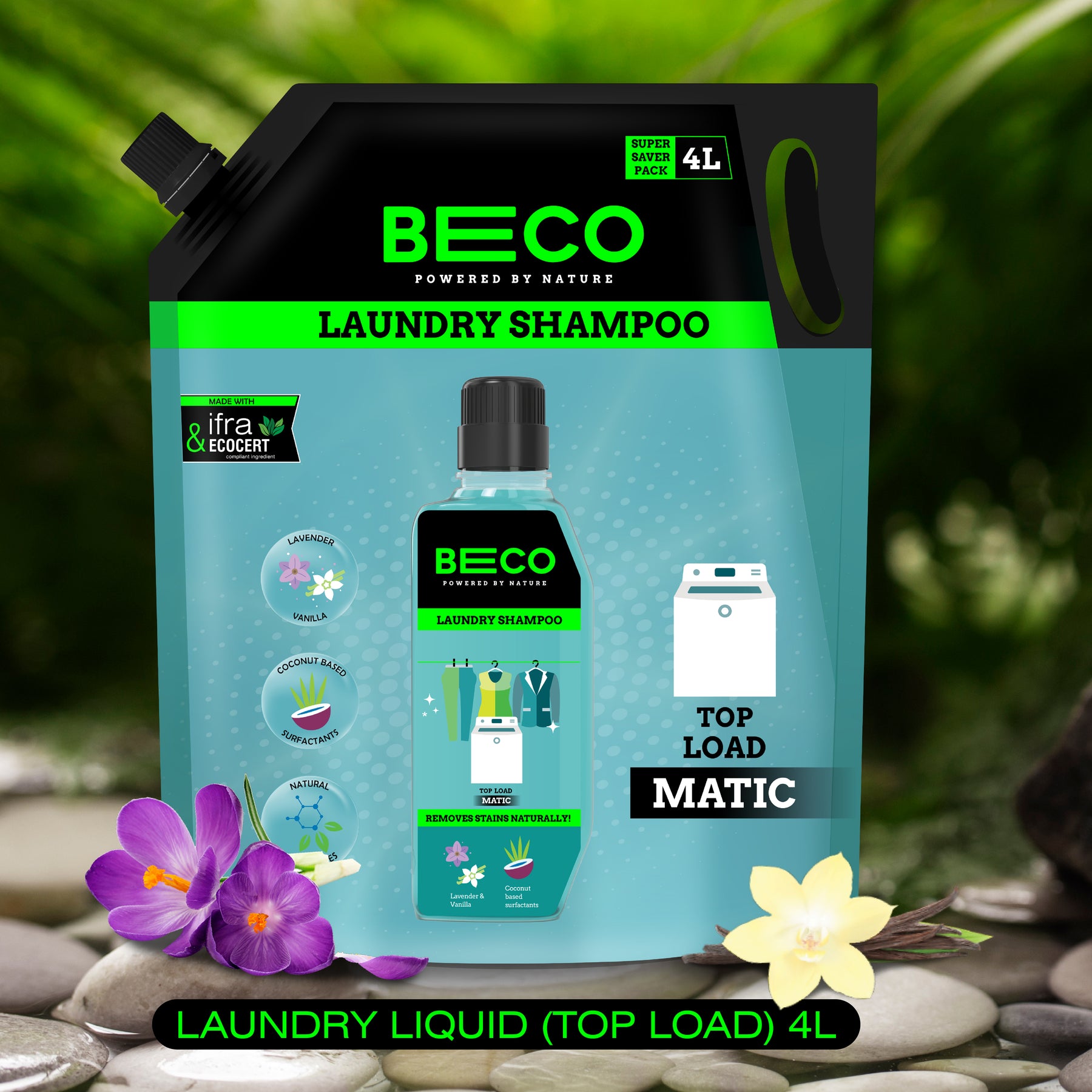 Beco Laundry Cleaner Liquid Shampoo Top Load 4 Ltr Refill