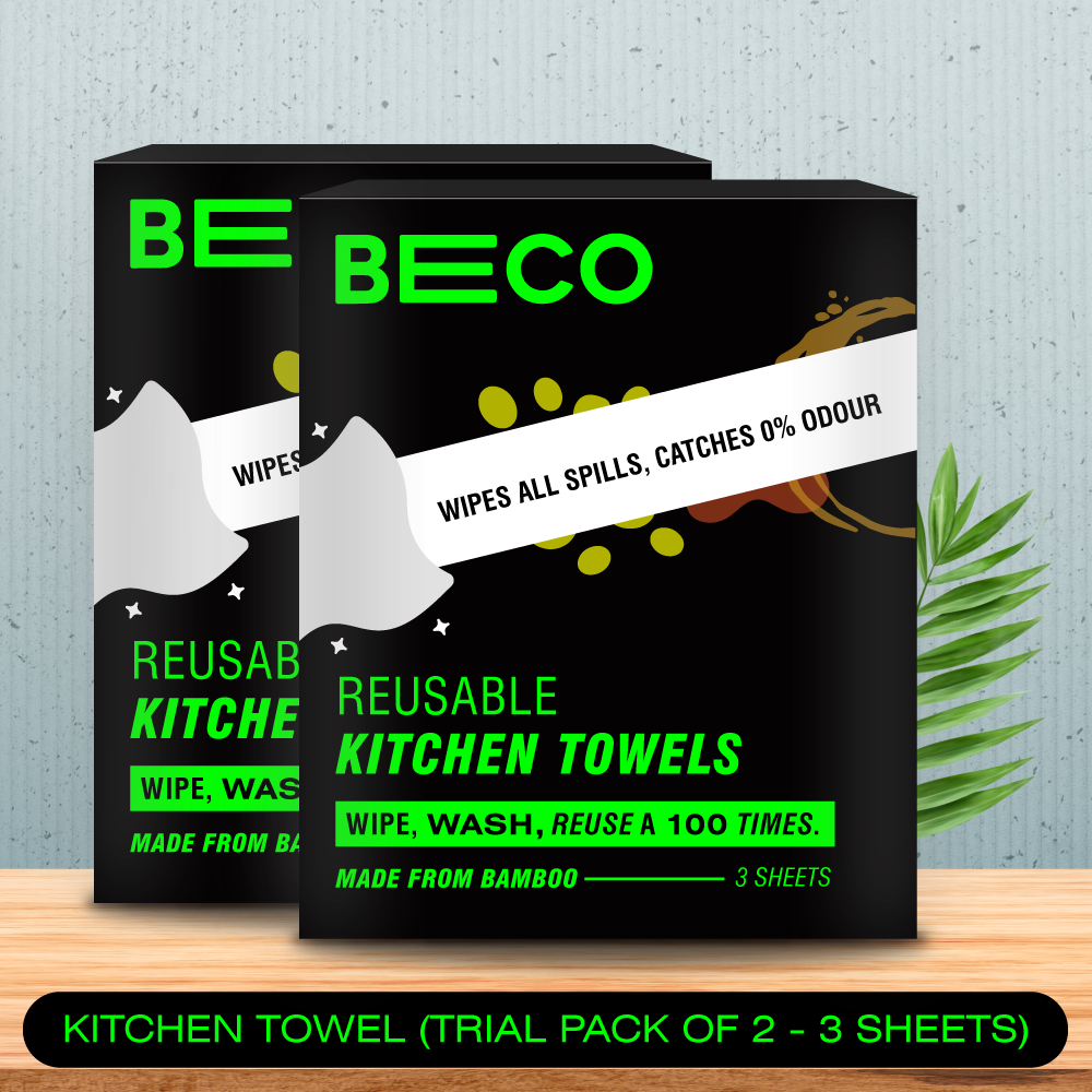 Reusable Bamboo Kitchen Towel - Trial Pack - 3 Sheets | Pack of 2 !