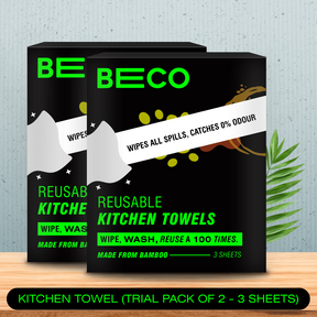 Reusable Bamboo Kitchen Towel - Trial Pack - 3 Sheets | Pack of 2 !
