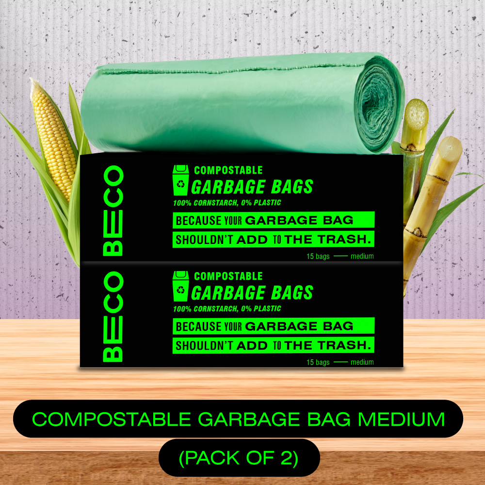 Compostable Garbage Bags - Medium 15 bags/roll | Pack of 2_