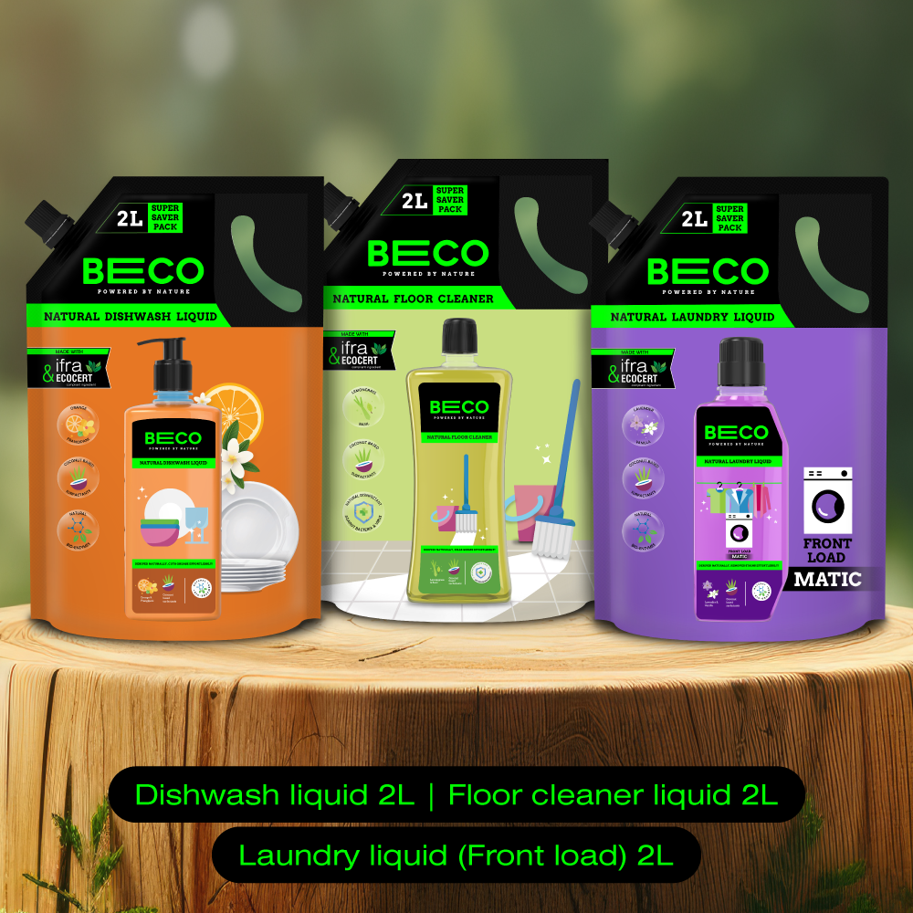 Refill Combo - Front load laundry, Floor Cleaner & Dishwash Liquid | 2+2+2 ltr