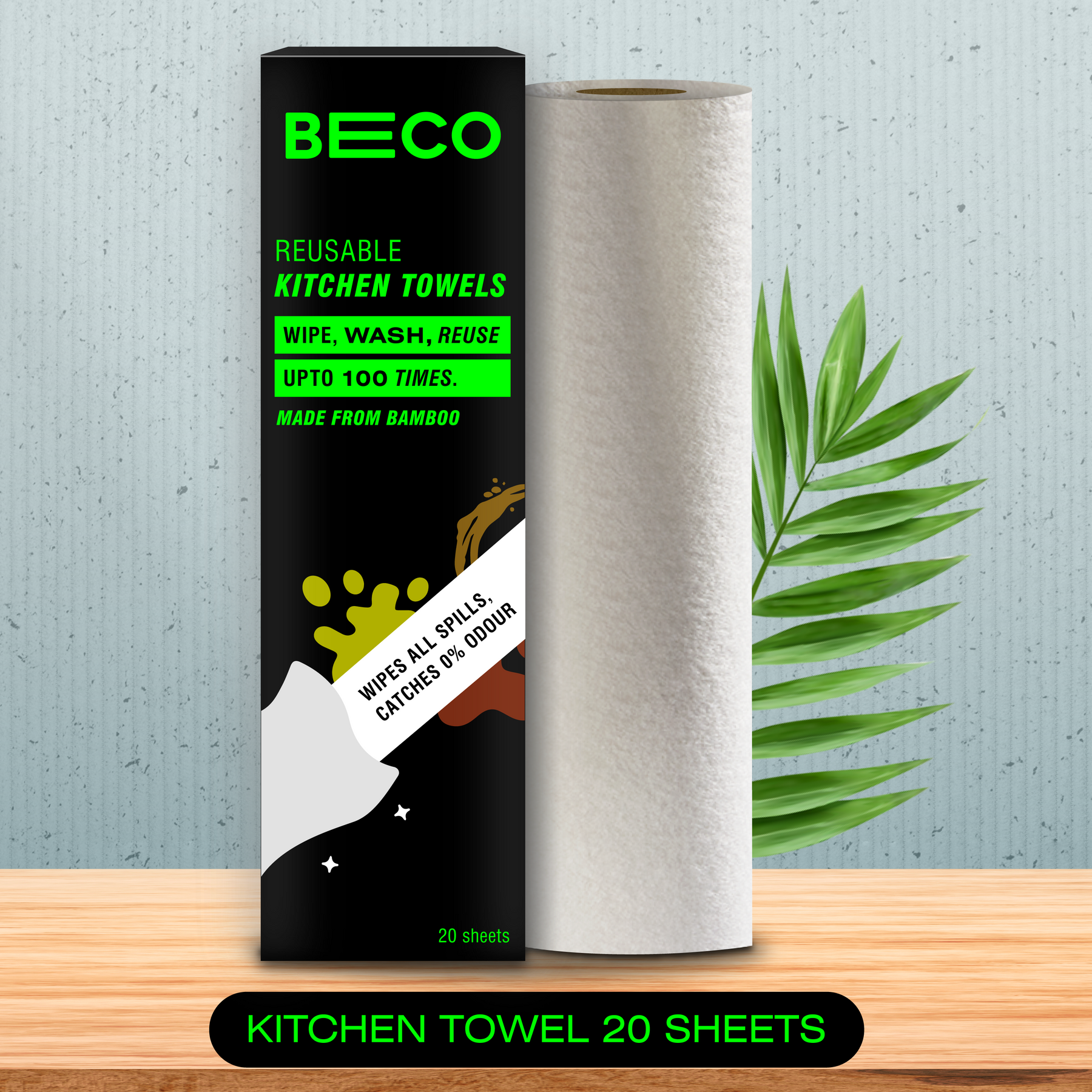 Reusable Bamboo Kitchen Towel - 20 Sheets_EMP
