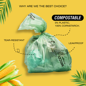 Compostable Garbage Bags - Medium 15 bags/roll | Pack of 2