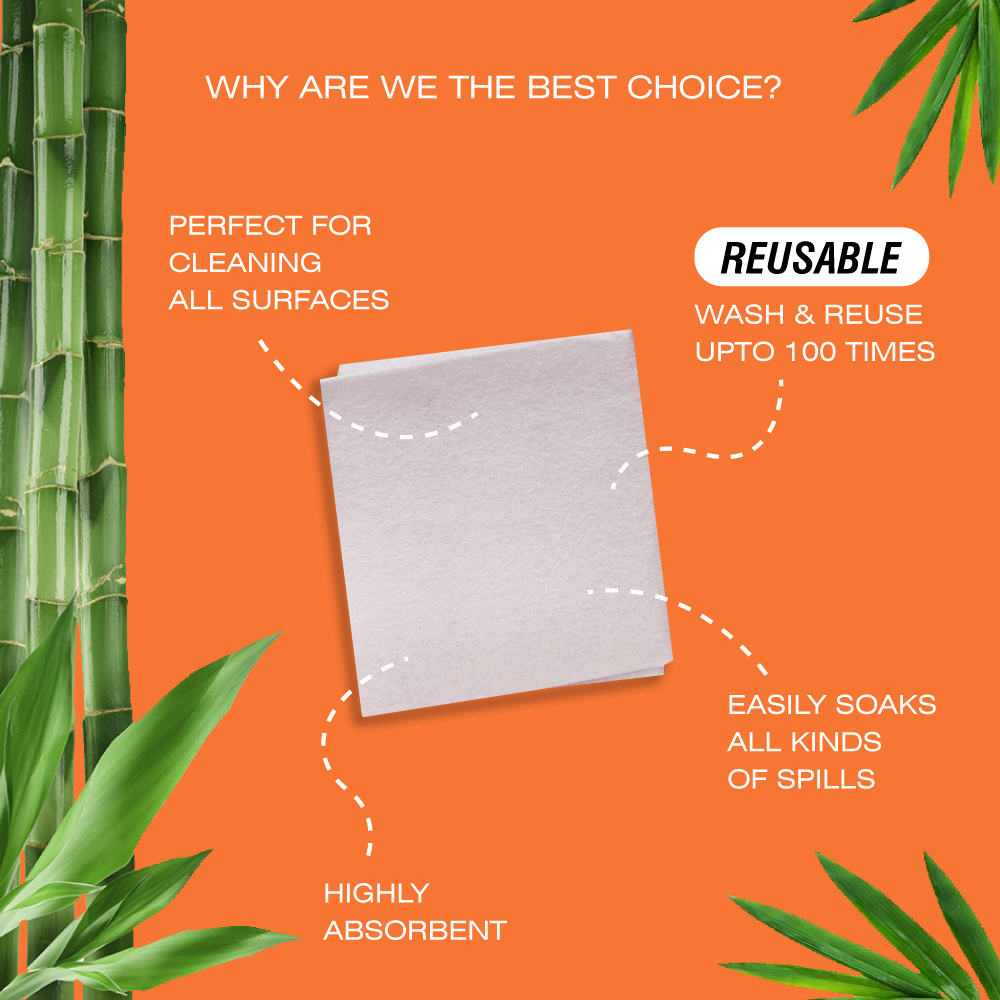 Reusable Bamboo Kitchen Towel - 3 Sheets