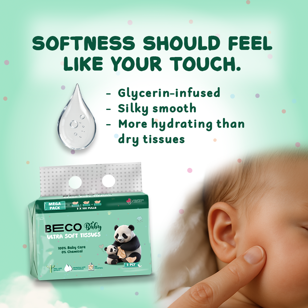 Ultra Soft Baby Tissues - 3 ply 100 Pulls Pack of 3_
