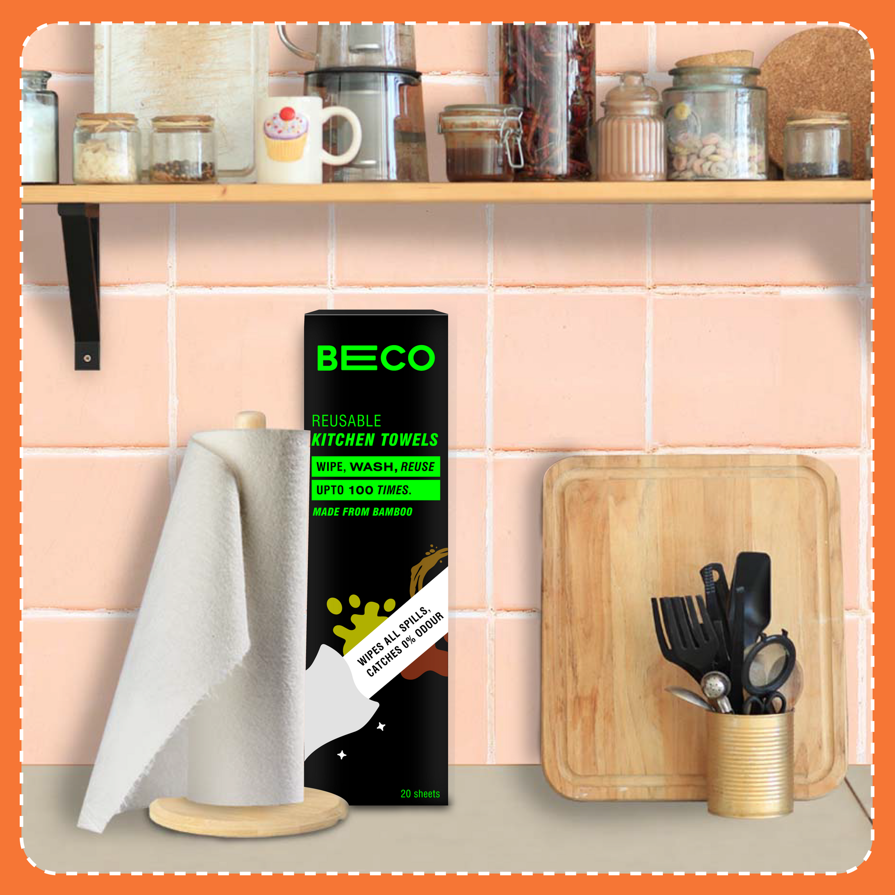 Reusable Bamboo Kitchen Towel - 20 Sheets_EMP