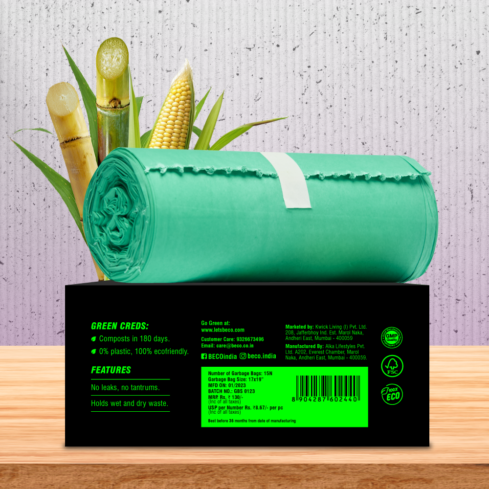 Compostable Garbage Bags - Small - 15 bags/roll_EMP