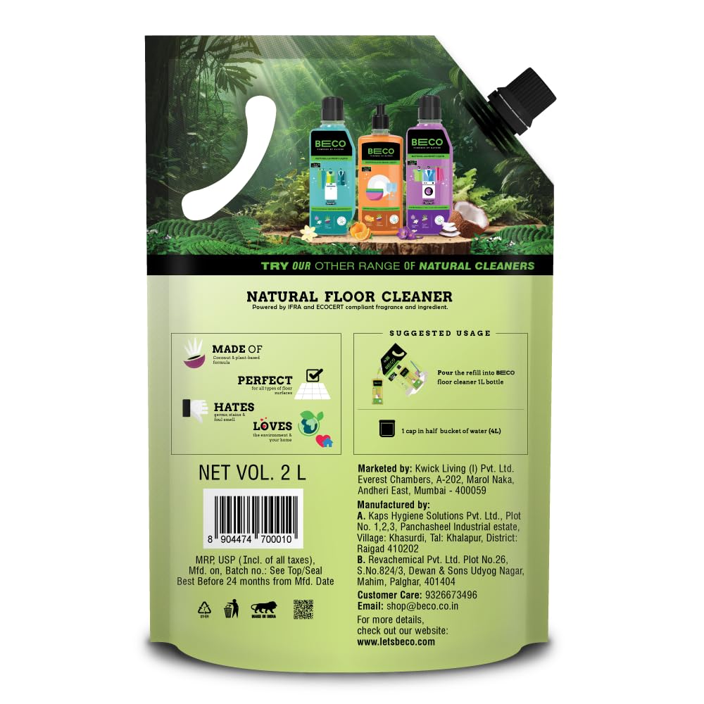 Natural Floor Cleaner Liquid Refill - 2 litre_