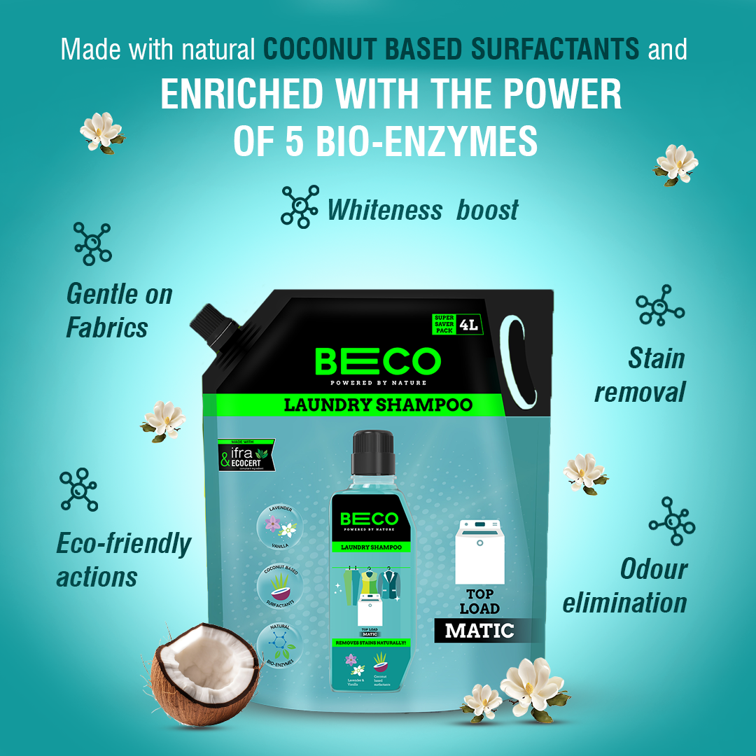 Beco Laundry Cleaner Liquid Shampoo Top Load 4 Ltr Refill