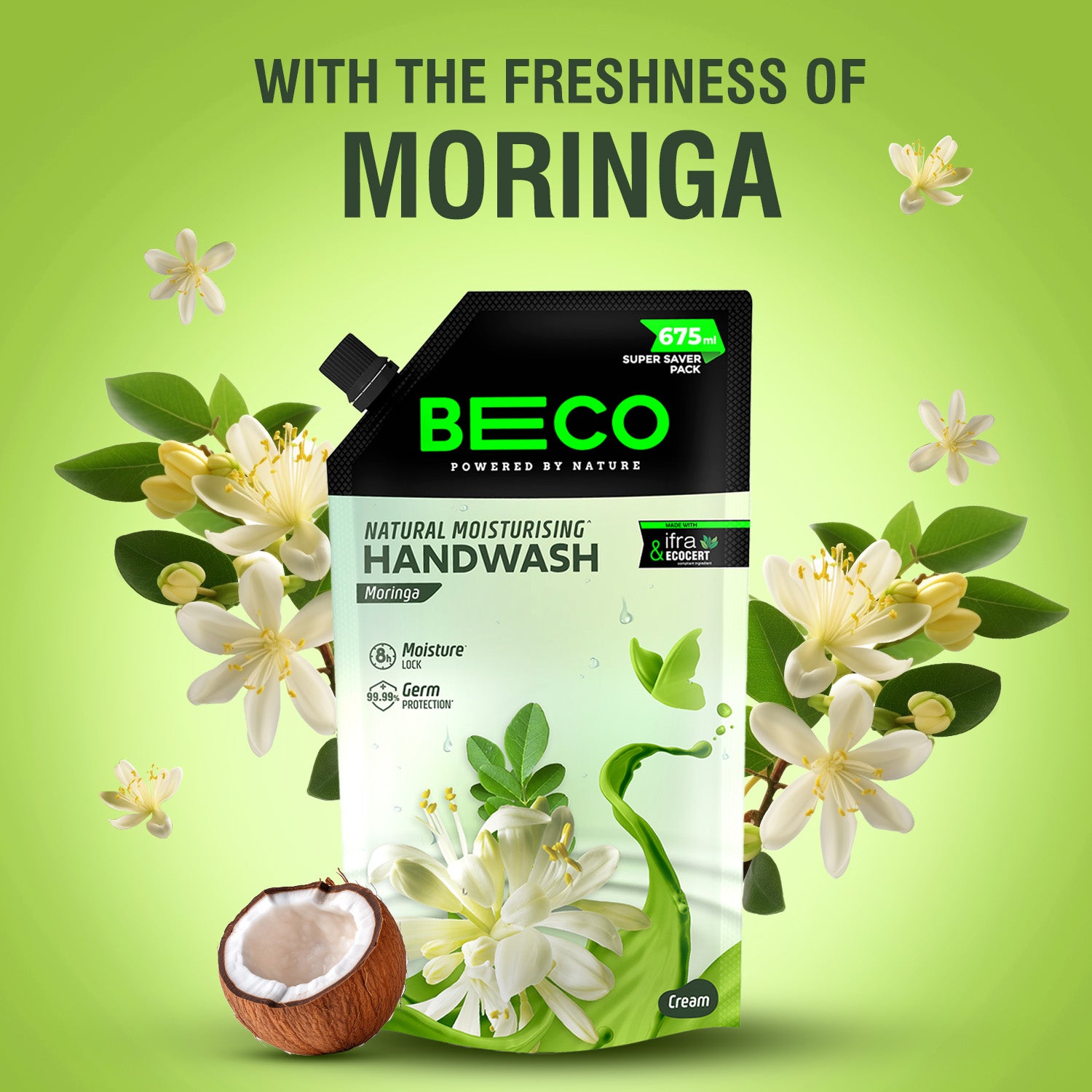Natural Moisturising Handwash Moringa - 675 ml