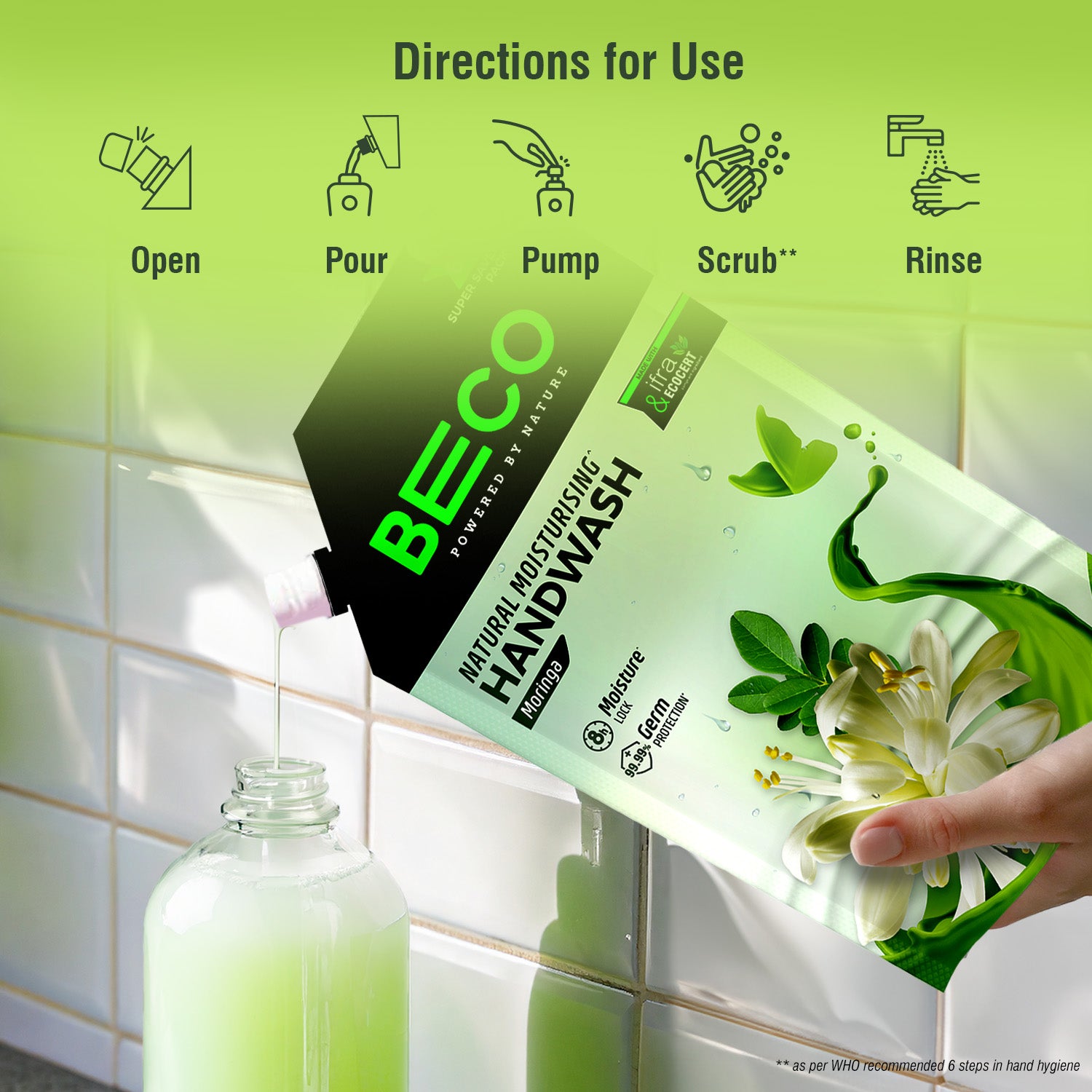 Natural Moisturising Handwash Moringa - 675 ml