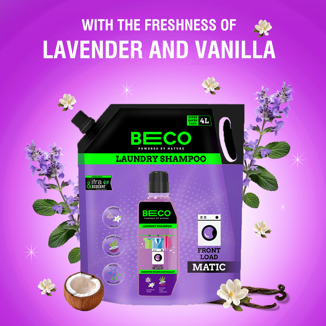 Beco Laundry Cleaner Liquid Shampoo Front Load 4 Ltr Refill