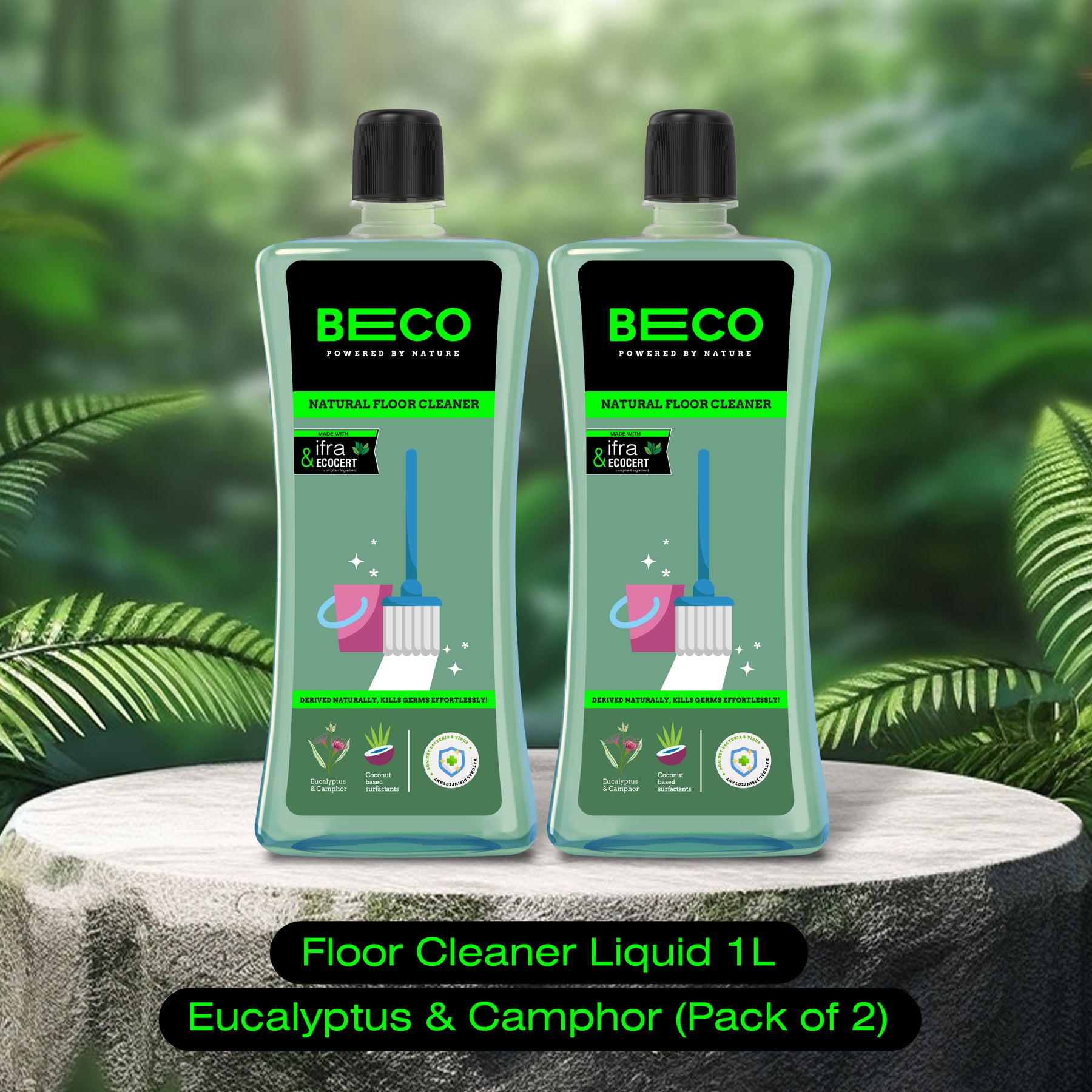 Natural Floor Cleaner Eucalyptus  1 Liter (Pack of 2)