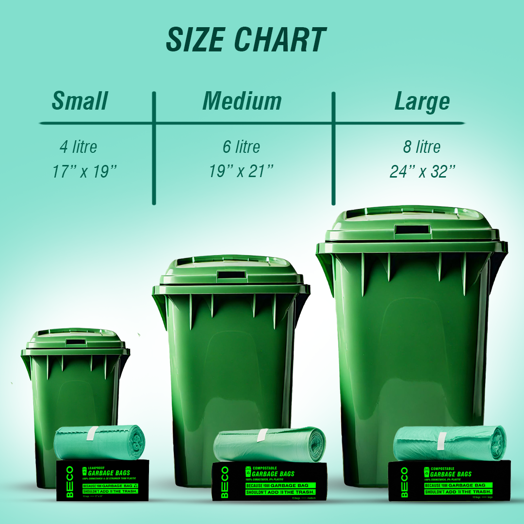 Compostable Garbage Bags - Large - 10 bags/roll_