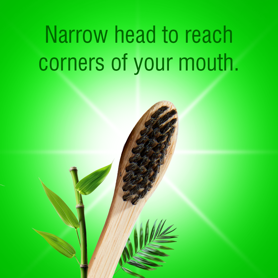 Bamboo Toothbrush with Activated Charcoal Bristles, Single