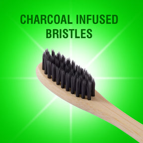 Bamboo Toothbrush with Activated Charcoal Bristles, Single
