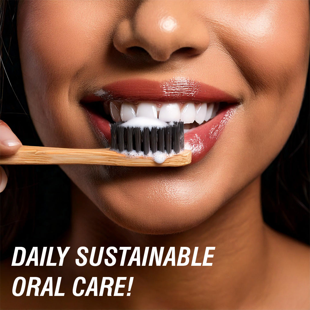 Bamboo Toothbrush with Activated Charcoal Bristles, Single