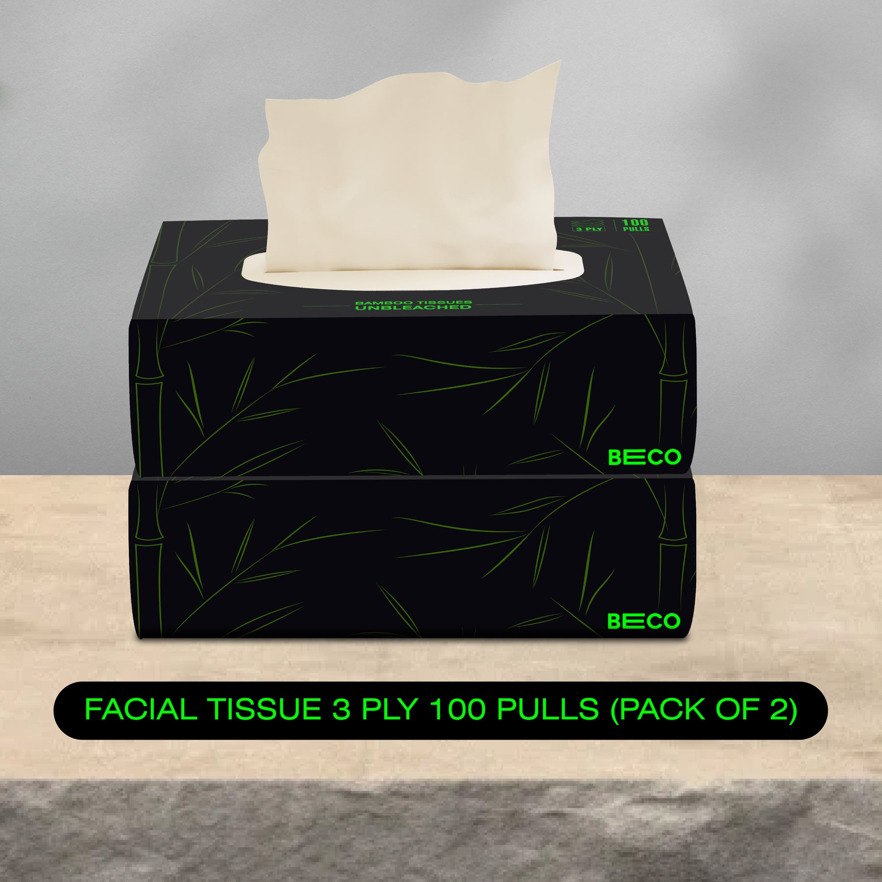 Bamboo Facial Tissue 100 Pulls 3ply (Pack of 2)