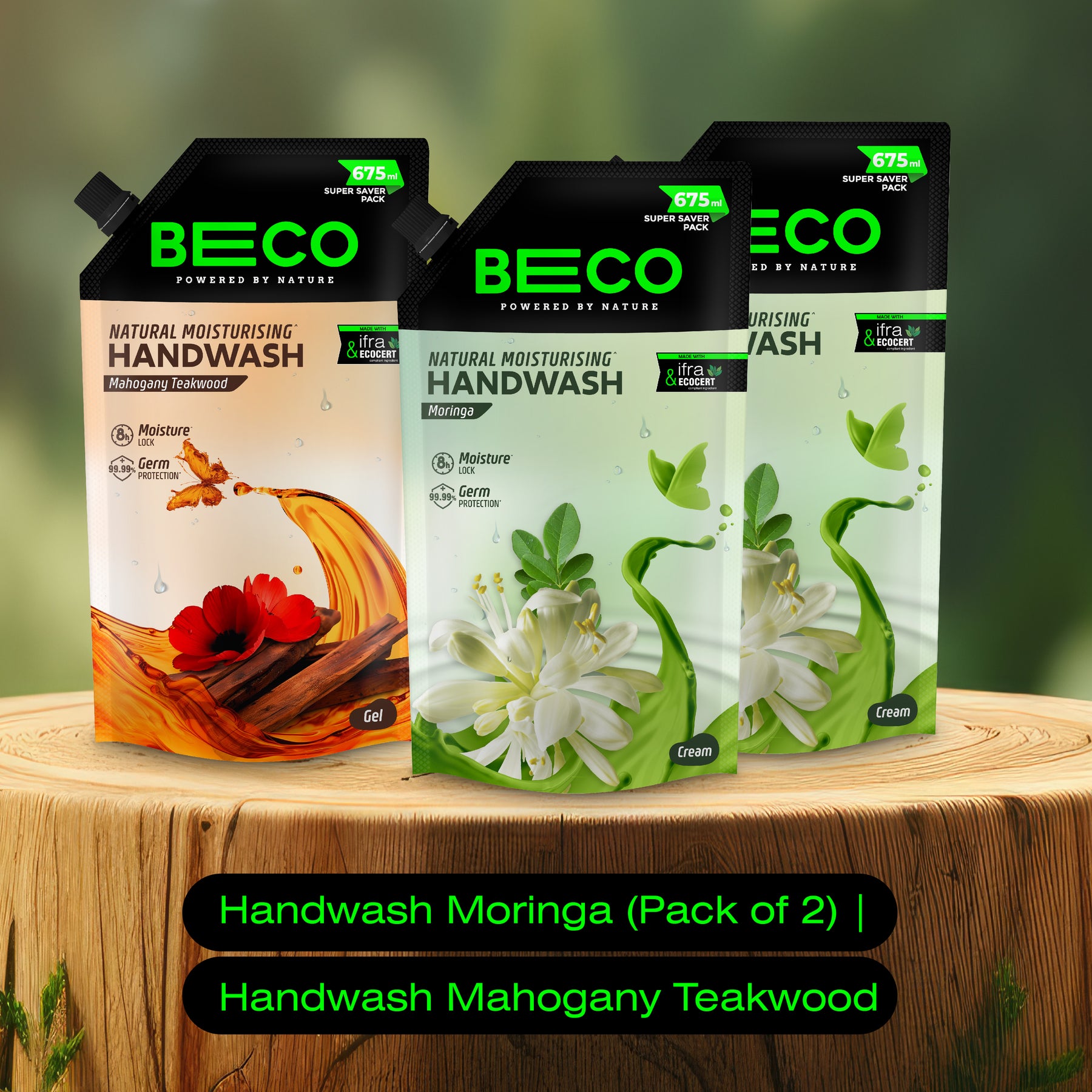 Dual Moringa + Mahogany Handwash Pack