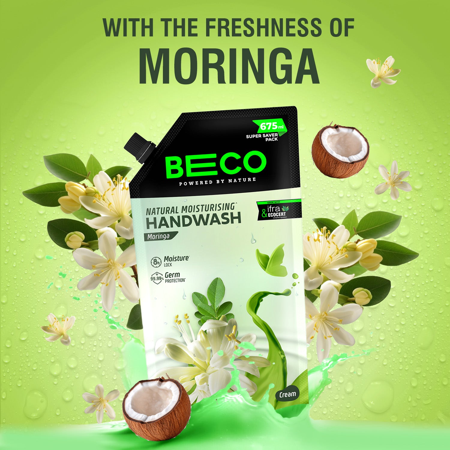 Natural Moisturising Handwash Moringa - 675 ml