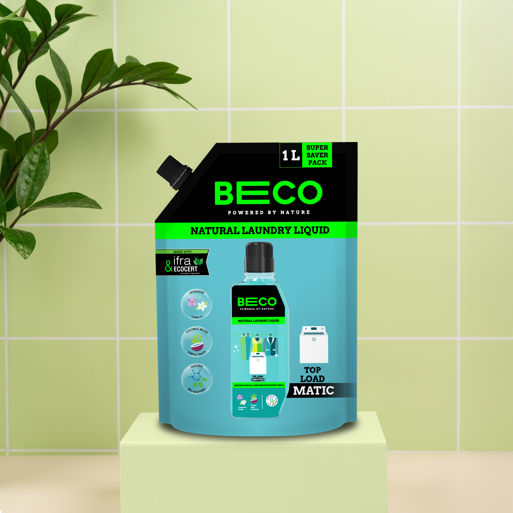 Natural Laundry Cleaner Liquid Refill | Top Load - 1 litre