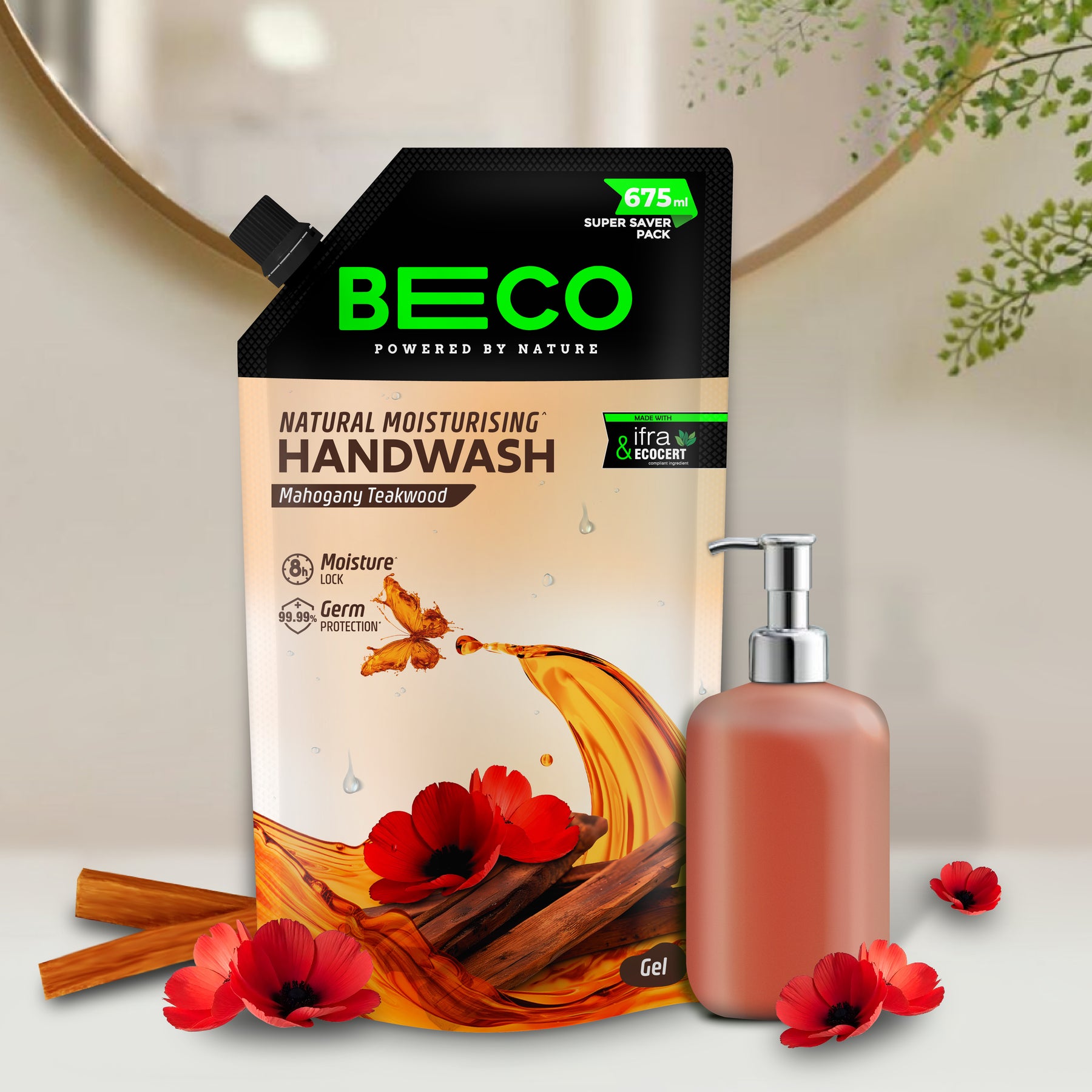 Natural Moisturising Handwash Mahogany Teakwood - 675 ml_EMP