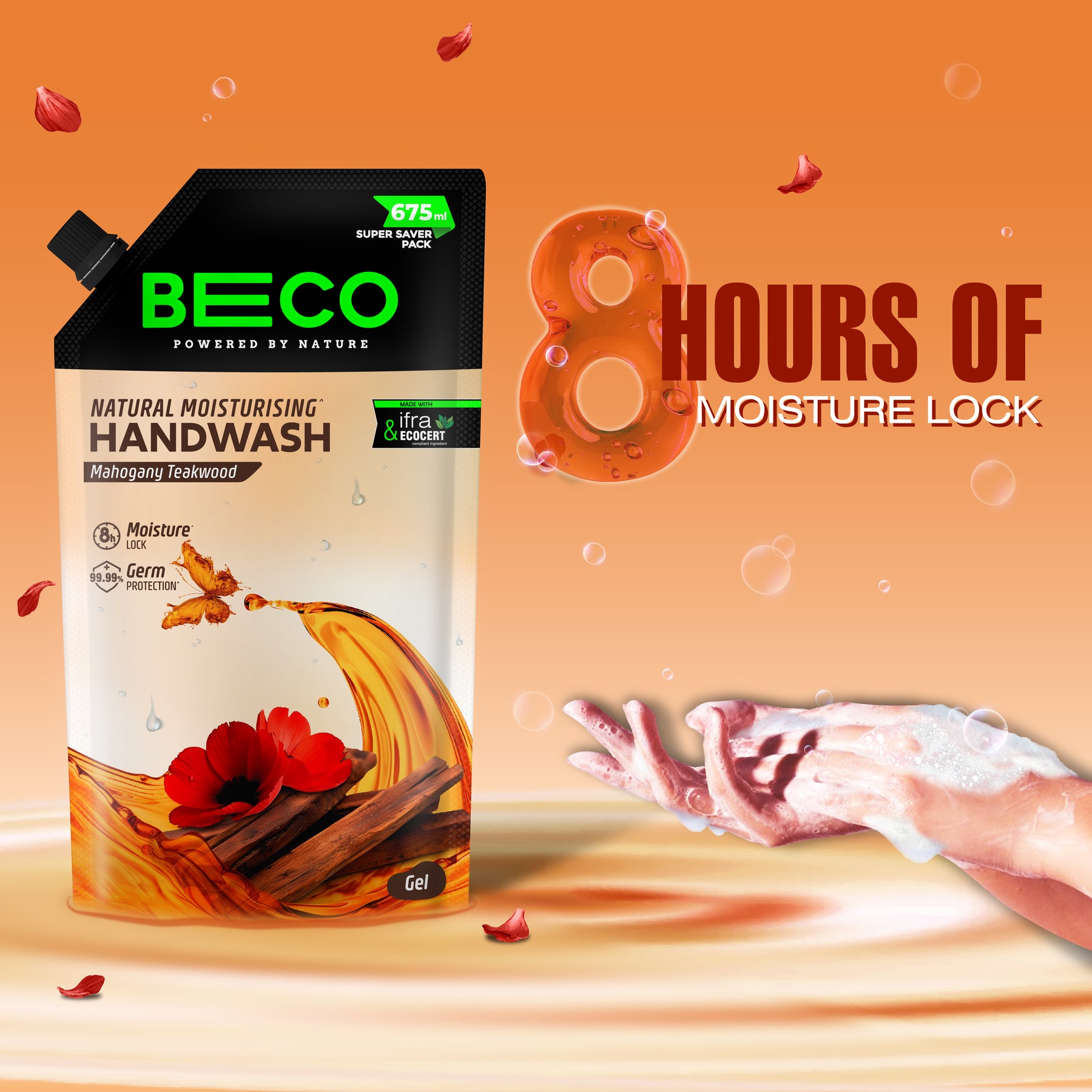 Natural Moisturising Handwash Mahogany Teakwood - 675 ml_EMP