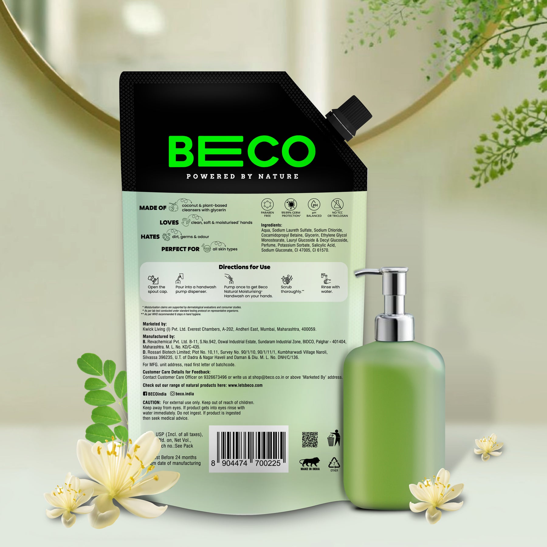 Natural Moisturising Handwash Moringa - 675 ml